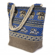 5481Blue/LN Сумка пляжная 48x37см, ручка канат 12мм (рогож... 5481Blue/LN Сумка пляжная 48x37см, ручка канат 12мм (рогож...